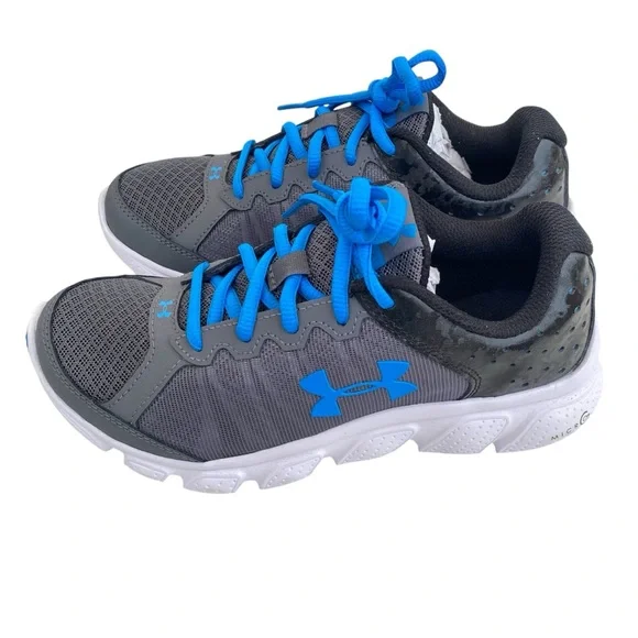 Under Armour Blue Gray Sneakers Athletic Running Shoes - Picture 3 of 6